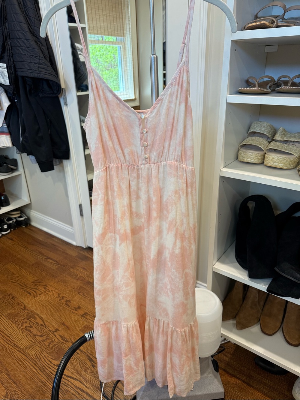 Rails Peach and Cream Tie-Dye Maxi Dress